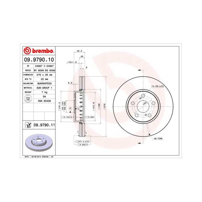 BREMBO Bremsscheibe 09.9790.10