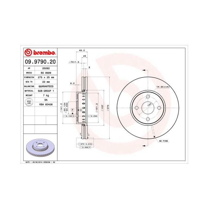 BREMBO Bremsscheibe 09.9790.20