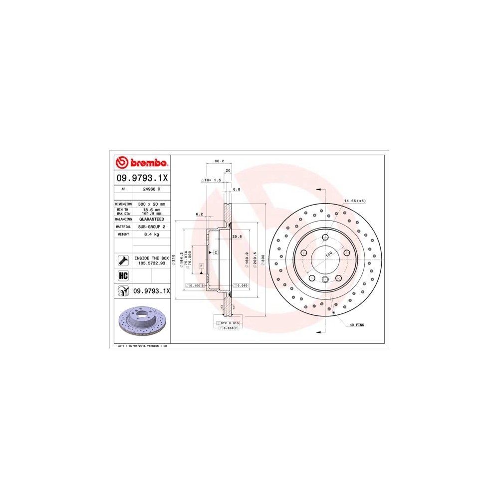 BREMBO XTRA LINE Bremsscheibe 09.9793.1X