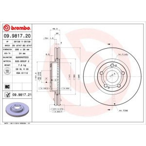 BREMBO Bremsscheibe 09.9817.20