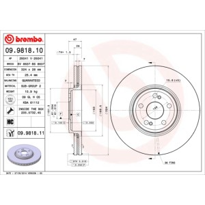 BREMBO COATED DISC LINE Bremsscheibe 09.9818.11