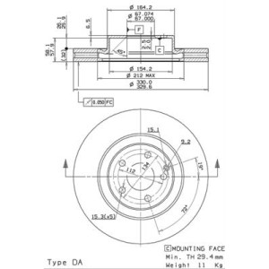 BREMBO COATED DISC LINE Bremsscheibe 09.9825.21