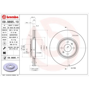 BREMBO COATED DISC LINE Bremsscheibe 09.9895.11