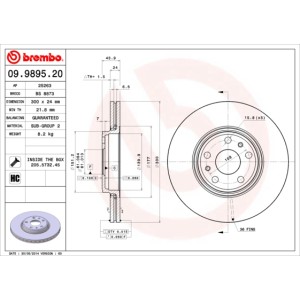 BREMBO Bremsscheibe 09.9895.20