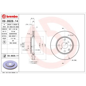 BREMBO Bremsscheibe 09.9928.14