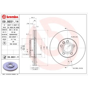BREMBO COATED DISC LINE Bremsscheibe 09.9931.11