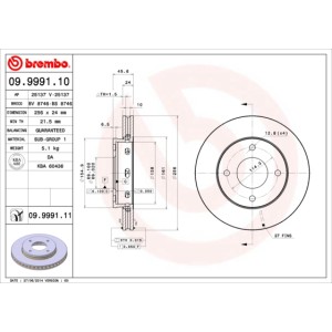 BREMBO COATED DISC LINE Bremsscheibe 09.9991.11
