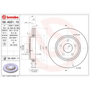 BREMBO COATED DISC LINE Bremsscheibe 09.A031.11