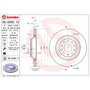 BREMBO COATED DISC LINE Bremsscheibe 09.A200.11