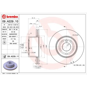 BREMBO COATED DISC LINE Bremsscheibe 09.A229.11