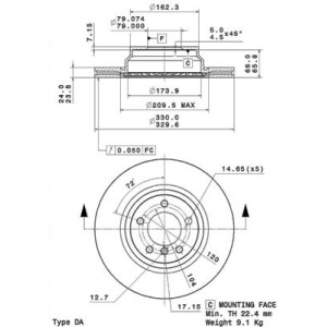 BREMBO COATED DISC LINE Bremsscheibe 09.A259.11