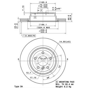 BREMBO COATED DISC LINE Bremsscheibe 09.A270.11