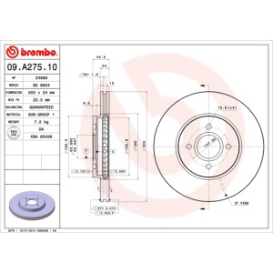 BREMBO Bremsscheibe 09.A275.10