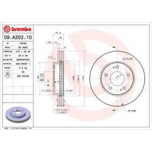 BREMBO Bremsscheibe 09.A303.10