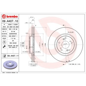 BREMBO COATED DISC LINE Bremsscheibe 09.A407.11