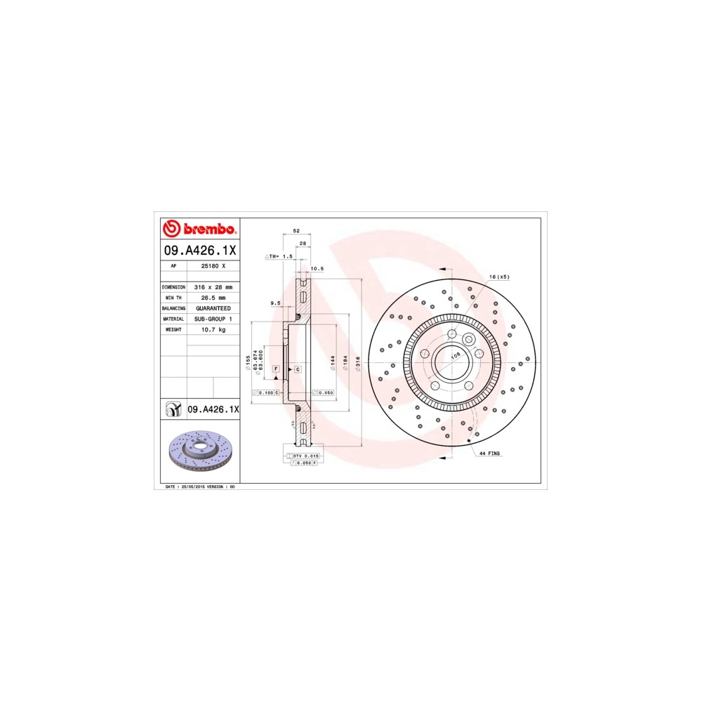 BREMBO XTRA LINE Bremsscheibe 09.A426.1X