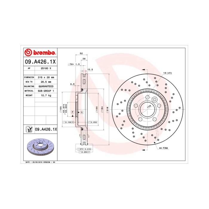BREMBO XTRA LINE Bremsscheibe 09.A426.1X