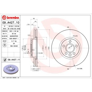 BREMBO COATED DISC LINE Bremsscheibe 09.A427.11