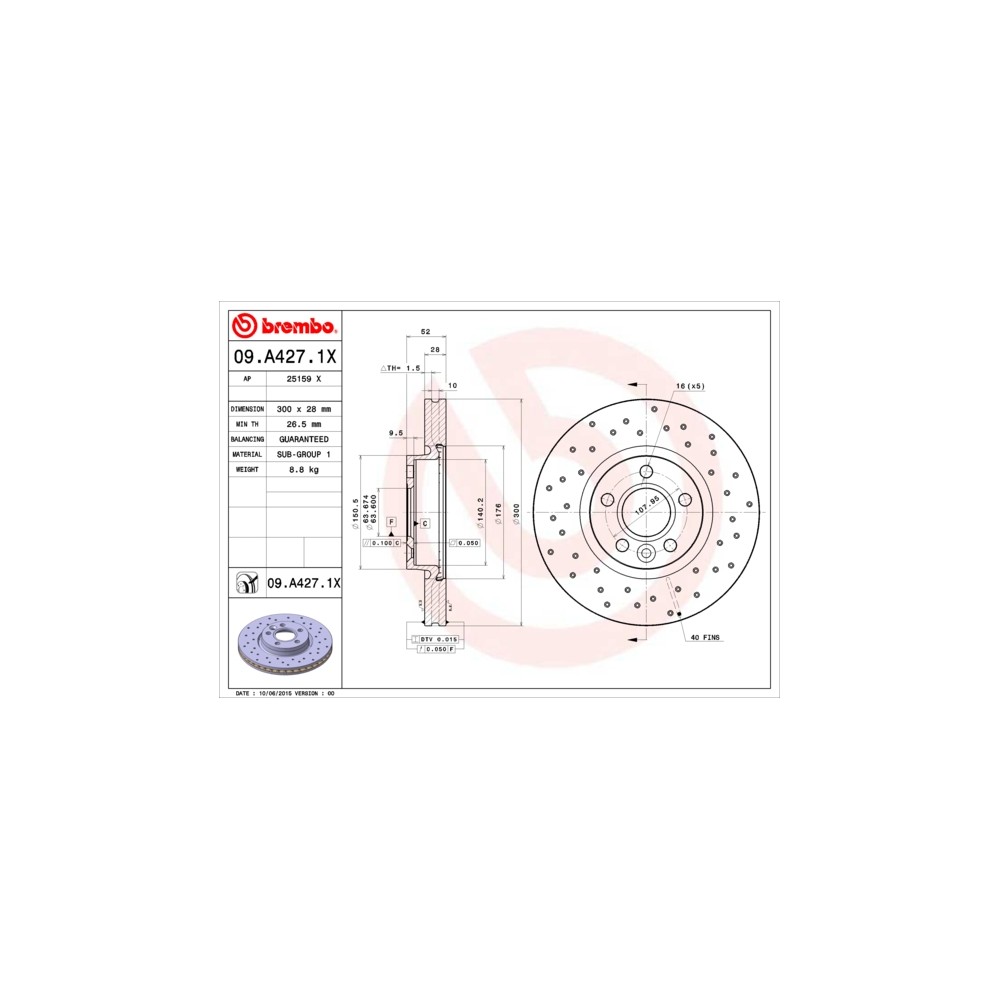 BREMBO XTRA LINE Bremsscheibe 09.A427.1X