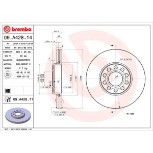 BREMBO COATED DISC LINE Bremsscheibe 09.A428.11
