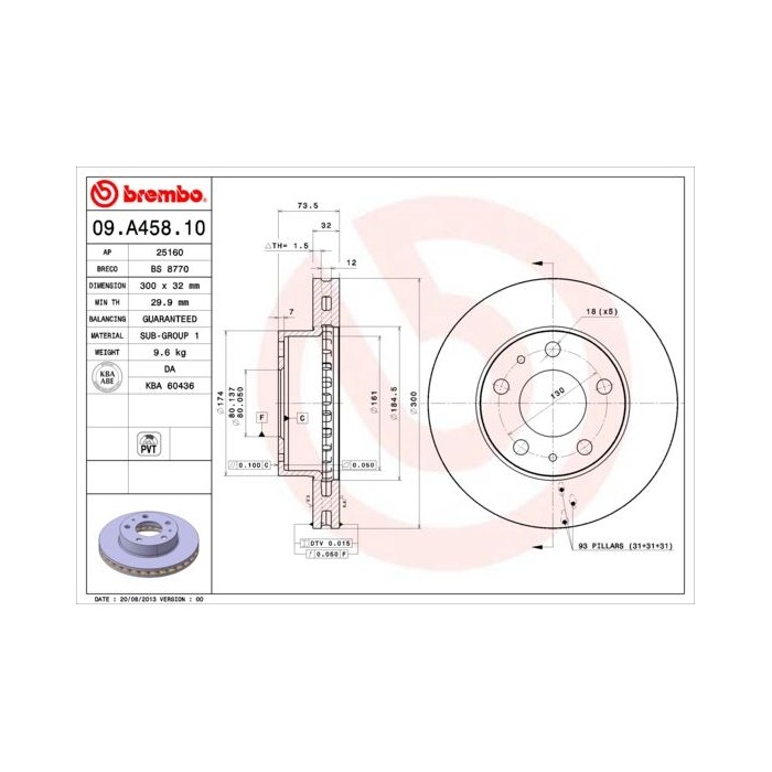 BREMBO COATED DISC LINE Bremsscheibe 09.A428.11