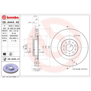 BREMBO Bremsscheibe 09.A444.40