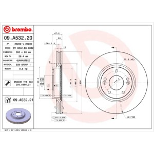 BREMBO Bremsscheibe 09.A532.20
