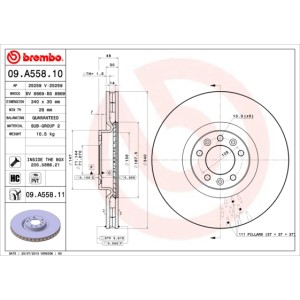BREMBO COATED DISC LINE Bremsscheibe 09.A558.11