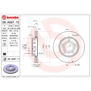 BREMBO COATED DISC LINE Bremsscheibe 09.A597.11