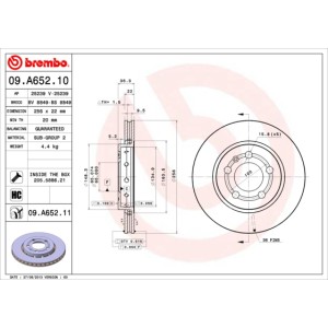 BREMBO COATED DISC LINE Bremsscheibe 09.A652.11