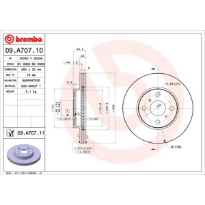 BREMBO COATED DISC LINE Bremsscheibe 09.A707.11