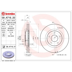 BREMBO Bremsscheibe 09.A716.20