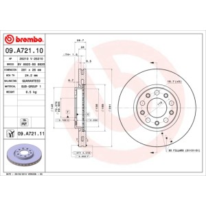 BREMBO COATED DISC LINE Bremsscheibe 09.A721.11