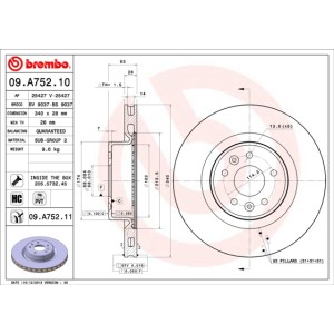 BREMBO COATED DISC LINE Bremsscheibe 09.A752.11