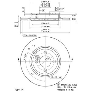 BREMBO COATED DISC LINE Bremsscheibe 09.A761.11
