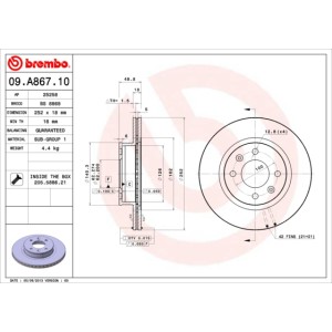BREMBO Bremsscheibe 09.A867.10