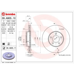 BREMBO Bremsscheibe 09.A905.10