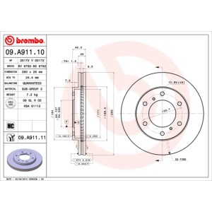 BREMBO COATED DISC LINE Bremsscheibe 09.A911.11
