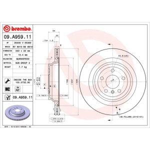 BREMBO COATED DISC LINE Bremsscheibe 09.A959.11