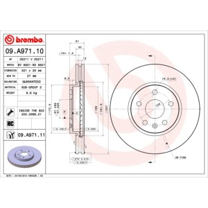 BREMBO COATED DISC LINE Bremsscheibe 09.A971.11