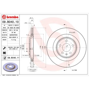 BREMBO COATED DISC LINE Bremsscheibe 09.B040.11