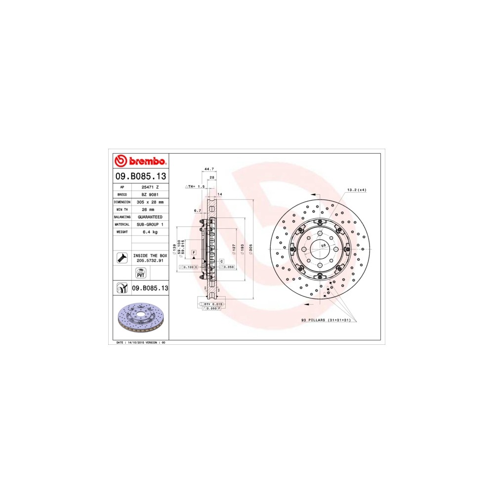 BREMBO TWO-PIECE FLOATING DISCS LINE Bremsscheibe 09.B085.13