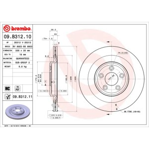 BREMBO COATED DISC LINE Bremsscheibe 09.B312.11