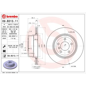 BREMBO COATED DISC LINE Bremsscheibe 09.B313.11