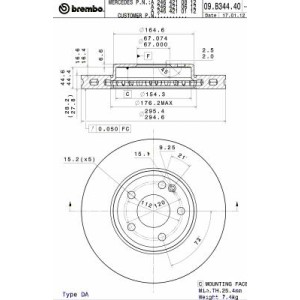 BREMBO COATED DISC LINE Bremsscheibe 09.B344.41