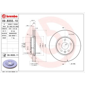 BREMBO Bremsscheibe 09.B355.10