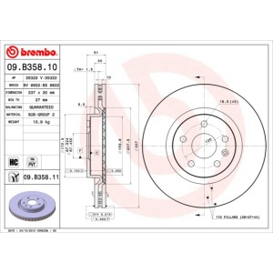 BREMBO COATED DISC LINE Bremsscheibe 09.B358.11