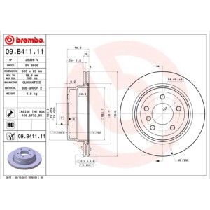BREMBO COATED DISC LINE Bremsscheibe 09.B411.11