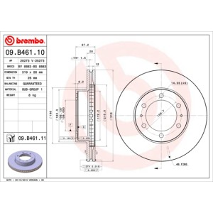 BREMBO COATED DISC LINE Bremsscheibe 09.B461.11