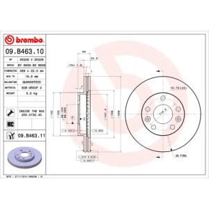 BREMBO Bremsscheibe 09.B463.10